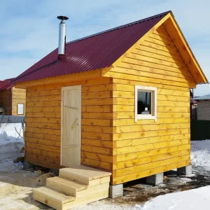 Баня из бруса 2.5×3.5 м под усадку (без печки)