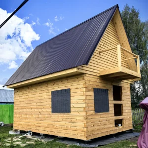 Дом из бруса 4×6 м под усадку (150×100 мм)